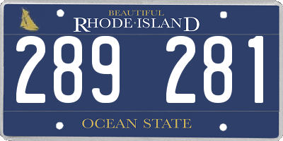 RI license plate 289281