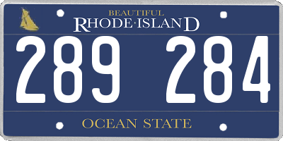 RI license plate 289284