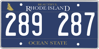 RI license plate 289287