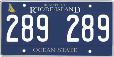 RI license plate 289289