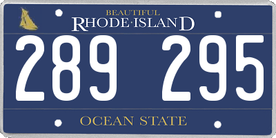 RI license plate 289295