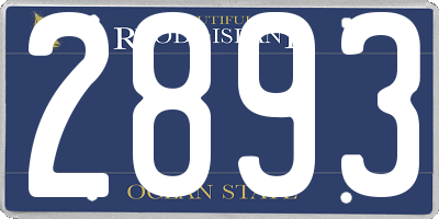RI license plate 2893