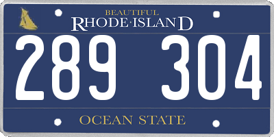 RI license plate 289304