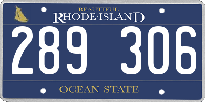 RI license plate 289306