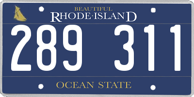 RI license plate 289311