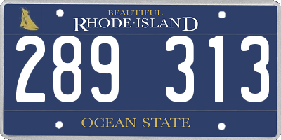 RI license plate 289313