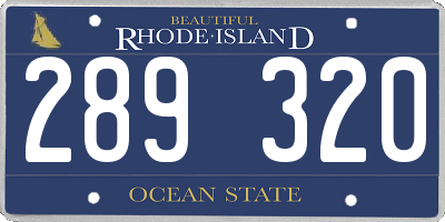 RI license plate 289320