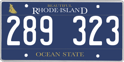 RI license plate 289323