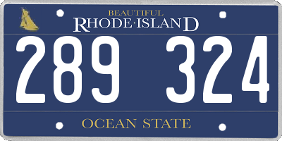 RI license plate 289324