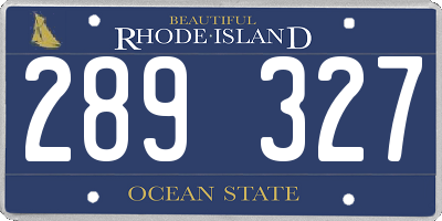 RI license plate 289327