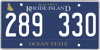 RI license plate 289330