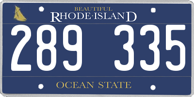 RI license plate 289335