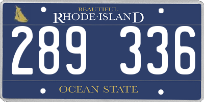 RI license plate 289336