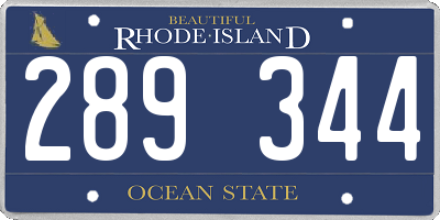 RI license plate 289344