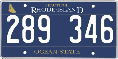 RI license plate 289346