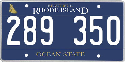 RI license plate 289350