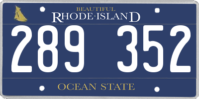 RI license plate 289352