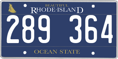 RI license plate 289364