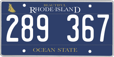 RI license plate 289367