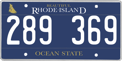 RI license plate 289369