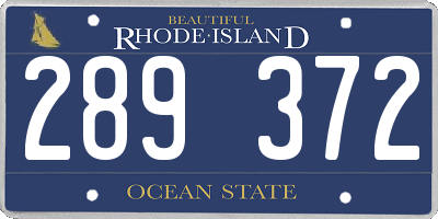 RI license plate 289372