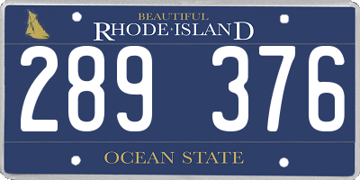 RI license plate 289376
