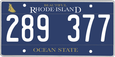 RI license plate 289377