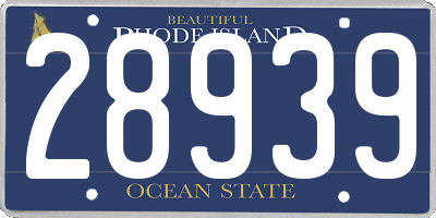 RI license plate 28939