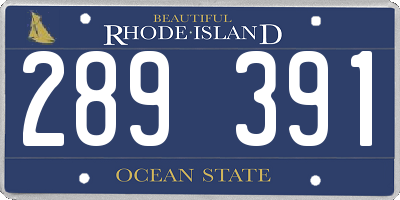 RI license plate 289391