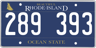 RI license plate 289393