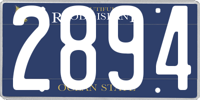 RI license plate 2894