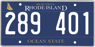 RI license plate 289401