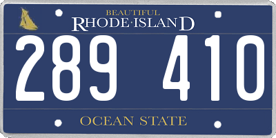 RI license plate 289410
