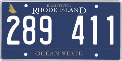 RI license plate 289411