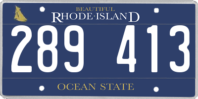 RI license plate 289413