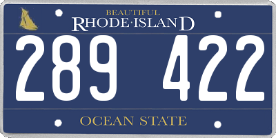 RI license plate 289422