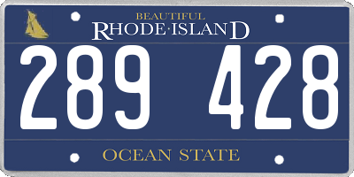 RI license plate 289428
