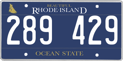 RI license plate 289429