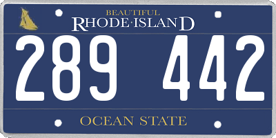 RI license plate 289442