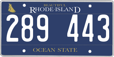 RI license plate 289443