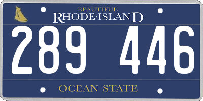 RI license plate 289446