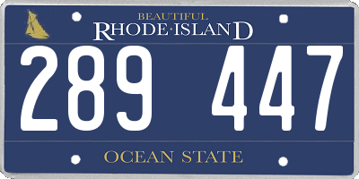 RI license plate 289447