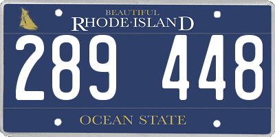 RI license plate 289448