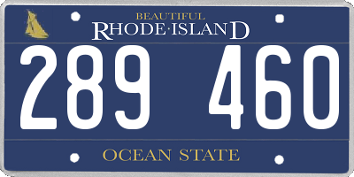 RI license plate 289460