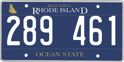 RI license plate 289461
