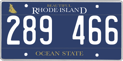RI license plate 289466