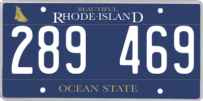 RI license plate 289469