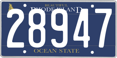 RI license plate 28947