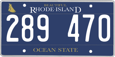 RI license plate 289470