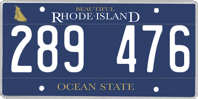 RI license plate 289476